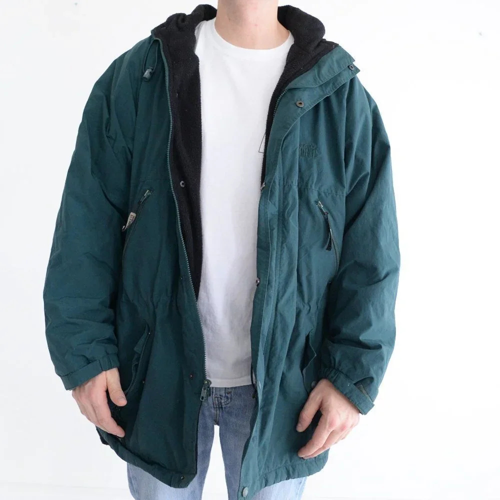 Northern Elements Cabin Essentials Green with Fleece Lining w Hood Winter  Coat